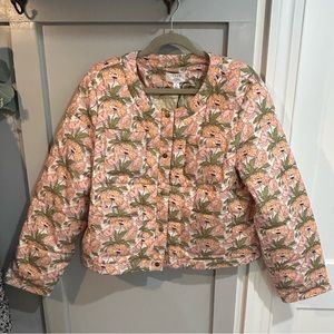 NWT JCREW quilted Louisa puffer jacket in Liberty® Butterfield Poppy fabric